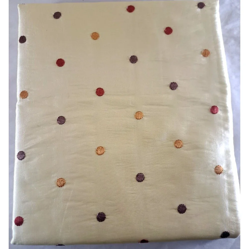 NEW Pier 1 Polka Dot Curtain Panel Beige Warm Tones Raised Dots Modern 54x84